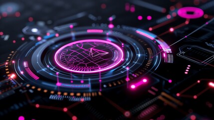 Poster - abstract futuristic cyber tech wallpaper background