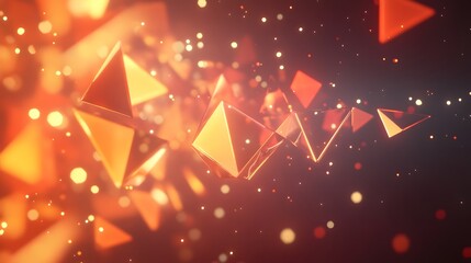 Poster - Dynamic geometric shapes in motion abstract art digital animation vibrant colors creative visualization