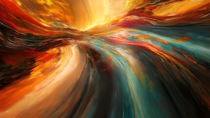 Poster - Dynamic abstract landscape vibrant horizon digital art colorful environment artistic perspective imagination unleashed