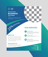Wall Mural - Flyer design template. Real estate flyer design vector file free download.
