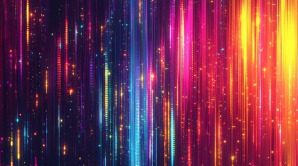 Poster - Vibrant light trails creating a colorful abstract pattern digital art high contrast dynamic environment artistic viewpoint