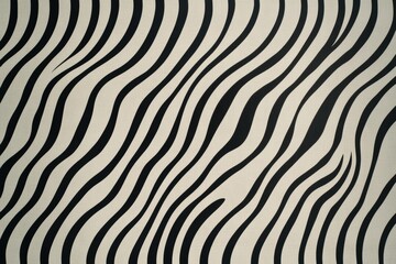 Poster - Black and white wavy pattern creating an abstract design for modern decor in contemporary spaces. Generative AI