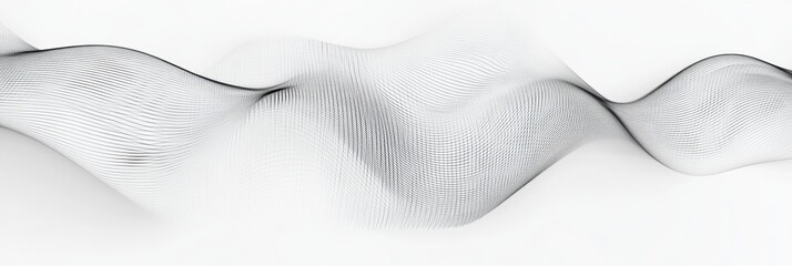 Leinwandbilder - Wavy monochrome lines create a flowing abstract pattern with alternating shades and depths. Generative AI