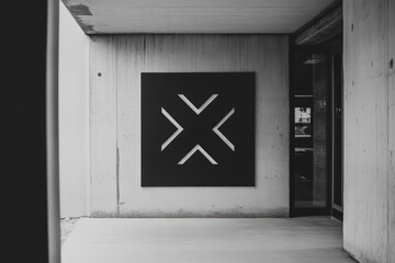 Poster - Contemporary wall art displayed at an urban architectural site during daylight hours. Generative AI