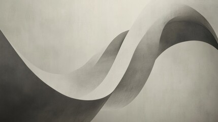 Fototapete - Abstract waves with smooth curves and subtle shades create an elegant visual on a light background. Generative AI