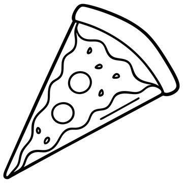 Modern Pizza Slice Outline Design