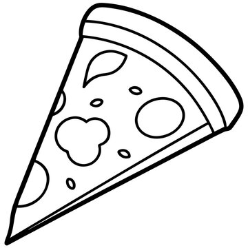Modern Pizza Slice Outline Design