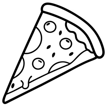Modern Pizza Slice Outline Design