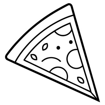 Modern Pizza Slice Outline Design