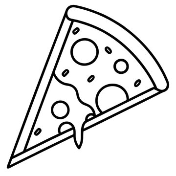 Modern Pizza Slice Outline Design