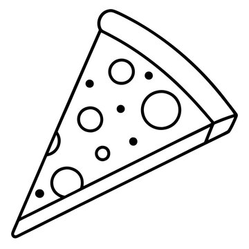 Modern Pizza Slice Outline Design