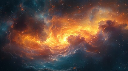 Wall Mural - Nebula and stars abstract explosion in the space wallpaper background photo.