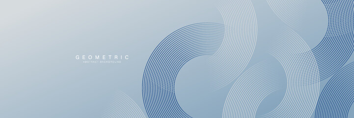 Fototapete - Minimalist Geometric Abstract Background with Circular Lines