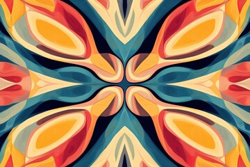 Leinwandbilder - Abstract pattern showcasing vibrant colors and intricate shapes in a symmetrical design reflecting modern art style and creativity. Generative AI