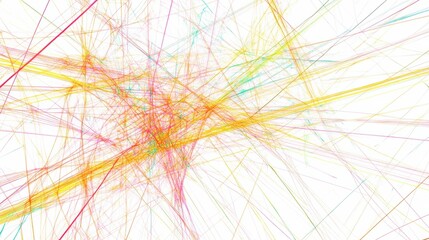 Leinwandbilder - Bright lines intersecting in vibrant colors creating an abstract visual representation of movement and energy. Generative AI