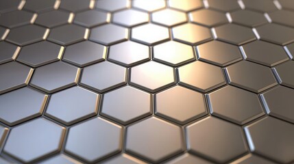 Poster - Metallic Honeycomb Pattern Background Perfect for 3D Design and Digital Textures