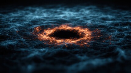 Wall Mural - black hole surrounded by twisted starlight in ethereal cosmic scene