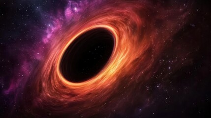Wall Mural - breathtaking cosmic landscape featuring a black hole in a vast galactic setting