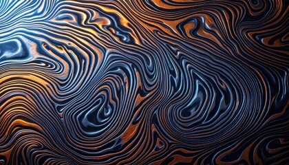 Poster - Mesmerizing abstract metallic pattern with vibrant swirls and curves