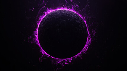 Wall Mural - A purple circle with a black background