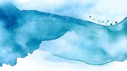 Poster - Abstract Blue Watercolor Wash Painting Texture