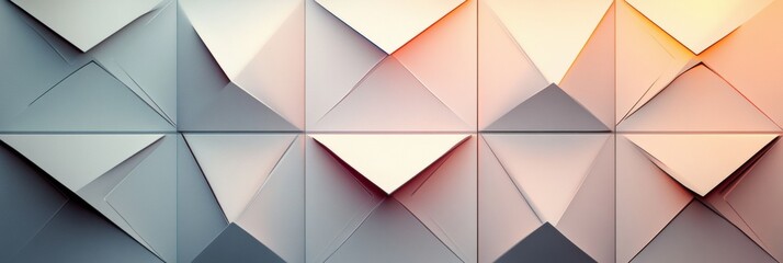 Leinwandbilder - Geometric patterns and textures created with a 3D design in soft colors and shadows on a flat surface. Generative AI