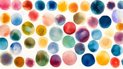 Poster - Abstract Watercolor Circles Colorful Painting Design