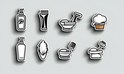 Poster - Minimalist black and white vector icons showcasing various everyday objects and concepts, designed for clear communication and modern aesthetics.