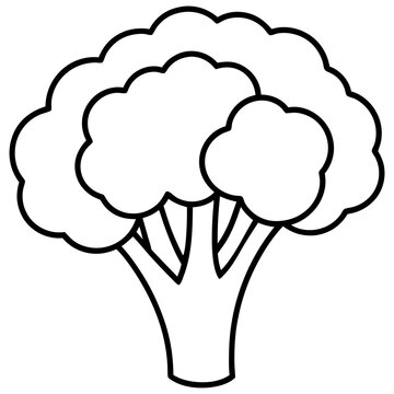 Broccoli Line Art with Modern Style