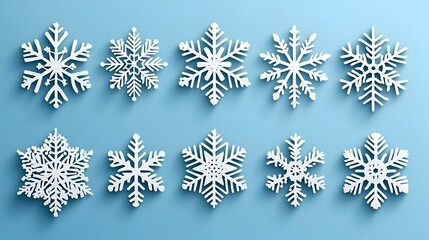 Poster - Intricate Paper Cut Snowflakes, A collection of delicate, handcrafted snowflake designs showcasing unique shapes and patterns, perfect for winter decor.