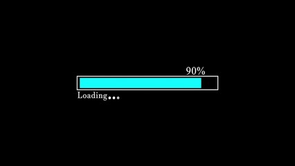 Poster - Loading bar design, visually indicating 90% completion, ideal for applications, websites, or interfaces requiring progress tracking in a clear and modern style.