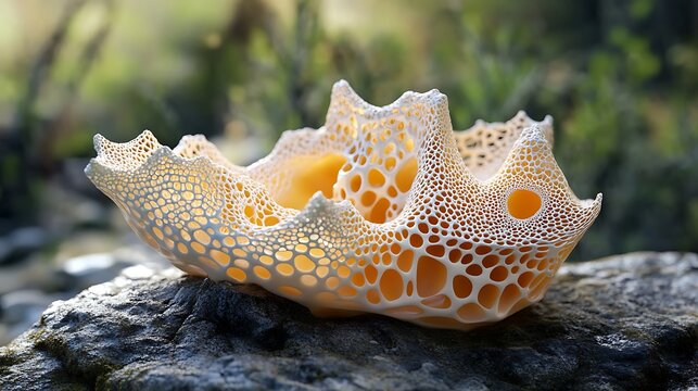 Abstract, Organic Structure Resembling a Shell on a Rock