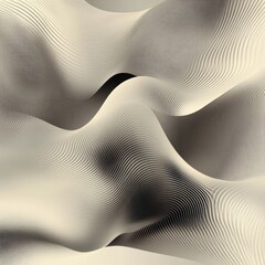 Fototapete - Fluid patterns of sand exhibit depth and movement in soft monochrome tones captured in close up view. Generative AI