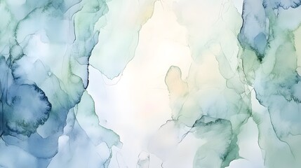Poster - Abstract Alcohol Ink Painting in Soft Blues and Greens