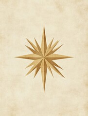 Aufkleber - Compass rose design with intricate star shape on vintage parchment background showcasing navigation symbolism. Generative AI