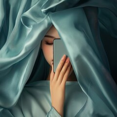 Poster - Digital privacy awareness action urban environment artistic portrait indoor setting conceptual viewpoint
