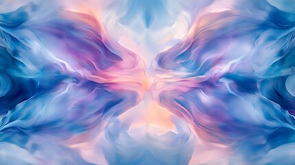 Poster - Abstract Swirling Pastel Colors Forming a Symmetrical Pattern