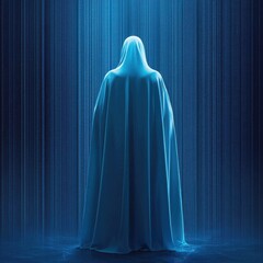 Poster - Data protection in technology era a digital guardian virtual realm visual art cyber environment rear view security concept