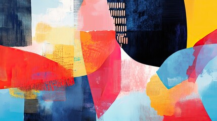 Wall Mural - Abstract Colorful Shapes Artistic Paint Design