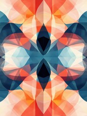 Leinwandbilder - Colorful geometric pattern with vibrant shapes and symmetrical design in warm and cool tones. Generative AI