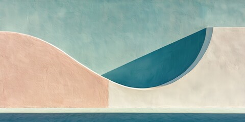 Poster - Artistic low angle view of muted light shadows in negative space with a single object abstract