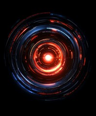 Poster - Abstract Futuristic Technology Interface: Glowing Circular HUD