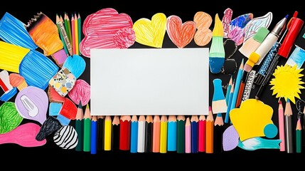 Poster - Interactive Learning Elements, a vibrant collage showcasing diverse educational tools and activities that engage and inspire students in learning.