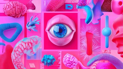 Poster - Interactive Learning Elements, a vibrant collage showcasing diverse educational tools, engaging activities, and collaborative environments for effective learning.