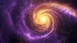 © Thirakun - A dynamic vortex of golden and purple particles swirling in an infinite cosmic spiral