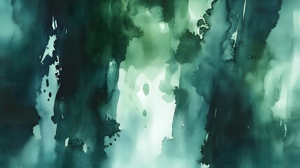 Poster - Abstract Watercolor Painting in Shades of Green