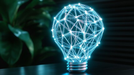 Poster - Illuminated Network Lightbulb Innovation and Connectivity