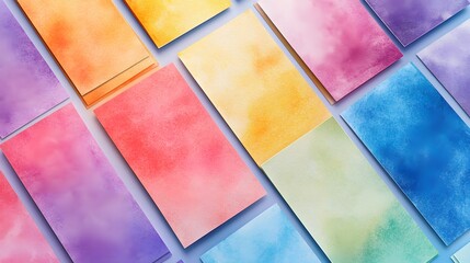 Poster - Colorful Watercolor Paper Arranged In An Abstract Pattern