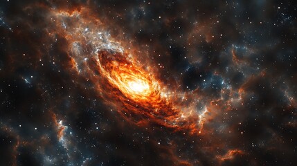 Wall Mural - A supermassive black hole surrounded by a dense field of stars and glowing gas, creating a colorful and intense cosmic environment