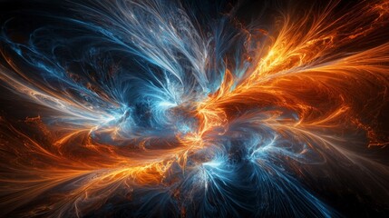Aufkleber - A swirling burst of light and color abstract art digital creation vibrant atmosphere close-up evoking essence